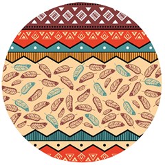 Ethnic-tribal-pattern-background Wooden Bottle Opener (round)