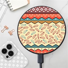 Ethnic-tribal-pattern-background Wireless Fast Charger(black) by Apen