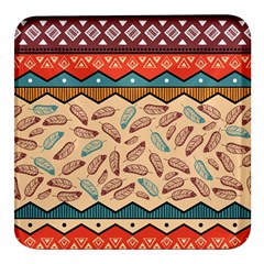 Ethnic-tribal-pattern-background Square Glass Fridge Magnet (4 Pack)