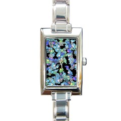 Chromatic Creatures Dance Wacky Pattern Rectangle Italian Charm Watch by dflcprintsclothing