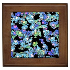 Chromatic Creatures Dance Wacky Pattern Framed Tile by dflcprintsclothing