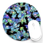 Chromatic Creatures Dance Wacky Pattern Round Mousepad Front