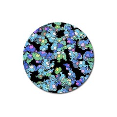 Chromatic Creatures Dance Wacky Pattern Magnet 3  (round) by dflcprintsclothing