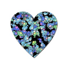 Chromatic Creatures Dance Wacky Pattern Heart Magnet by dflcprintsclothing