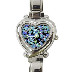 Chromatic Creatures Dance Wacky Pattern Heart Italian Charm Watch by dflcprintsclothing