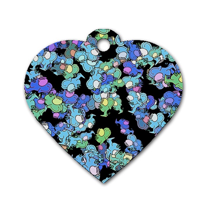 Chromatic Creatures Dance Wacky Pattern Dog Tag Heart (One Side)