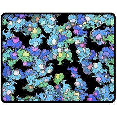 Chromatic Creatures Dance Wacky Pattern Two Sides Fleece Blanket (medium)