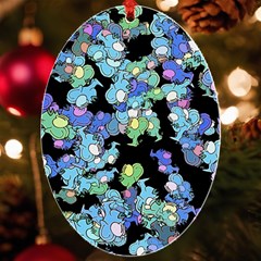 Chromatic Creatures Dance Wacky Pattern Uv Print Acrylic Ornament Oval by dflcprintsclothing