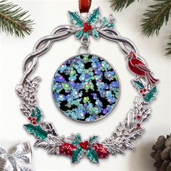 Chromatic Creatures Dance Wacky Pattern Metal X mas Wreath Holly Leaf Ornament by dflcprintsclothing