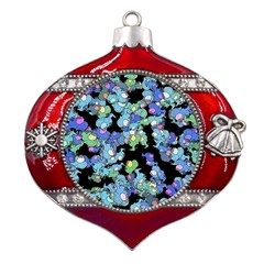 Chromatic Creatures Dance Wacky Pattern Metal Snowflake And Bell Red Ornament by dflcprintsclothing