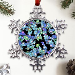 Chromatic Creatures Dance Wacky Pattern Metal Large Snowflake Ornament by dflcprintsclothing