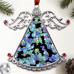 Chromatic Creatures Dance Wacky Pattern Metal Angel With Crystal Ornament by dflcprintsclothing