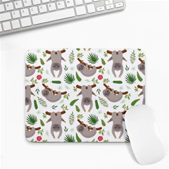 Seamless Pattern With Cute Sloths Small Mousepad by Ndabl3x