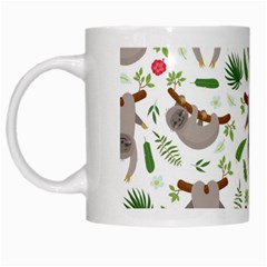 Seamless Pattern With Cute Sloths White Mug by Ndabl3x