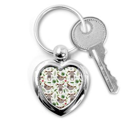 Seamless Pattern With Cute Sloths Key Chain (heart) by Ndabl3x