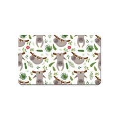 Seamless Pattern With Cute Sloths Magnet (name Card) by Ndabl3x