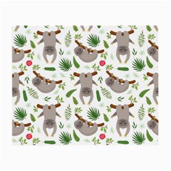 Seamless Pattern With Cute Sloths Small Glasses Cloth by Ndabl3x