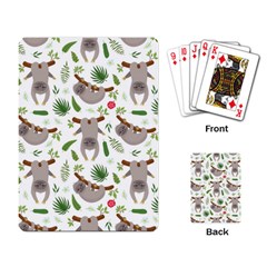 Seamless Pattern With Cute Sloths Playing Cards Single Design (rectangle) by Ndabl3x