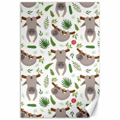 Seamless Pattern With Cute Sloths Canvas 12  X 18  by Ndabl3x