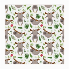 Seamless Pattern With Cute Sloths Medium Glasses Cloth (2 Sides) by Ndabl3x