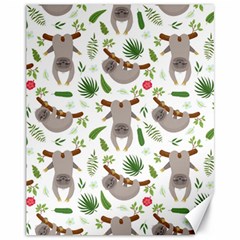 Seamless Pattern With Cute Sloths Canvas 11  X 14  by Ndabl3x