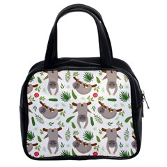 Seamless Pattern With Cute Sloths Classic Handbag (two Sides) by Ndabl3x