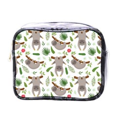 Seamless Pattern With Cute Sloths Mini Toiletries Bag (one Side) by Ndabl3x