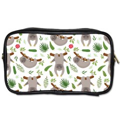 Seamless Pattern With Cute Sloths Toiletries Bag (one Side) by Ndabl3x