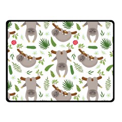 Seamless Pattern With Cute Sloths Fleece Blanket (small) by Ndabl3x