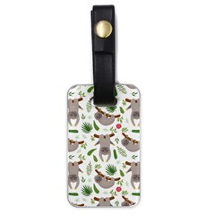 Seamless Pattern With Cute Sloths Luggage Tag (one Side) by Ndabl3x