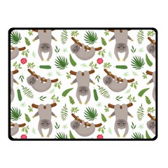 Seamless Pattern With Cute Sloths Two Sides Fleece Blanket (small) by Ndabl3x