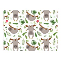 Seamless Pattern With Cute Sloths Two Sides Premium Plush Fleece Blanket (mini) by Ndabl3x