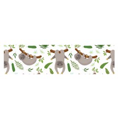 Seamless Pattern With Cute Sloths Oblong Satin Scarf (16  X 60 ) by Ndabl3x