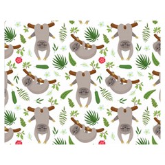 Seamless Pattern With Cute Sloths Premium Plush Fleece Blanket (medium) by Ndabl3x