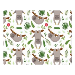 Seamless Pattern With Cute Sloths Premium Plush Fleece Blanket (large) by Ndabl3x