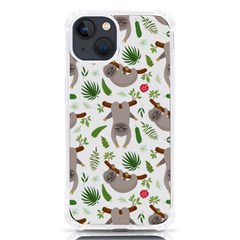 Seamless Pattern With Cute Sloths Iphone 13 Tpu Uv Print Case by Ndabl3x