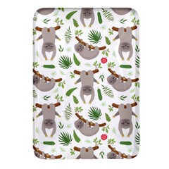 Seamless Pattern With Cute Sloths Rectangular Glass Fridge Magnet (4 Pack) by Ndabl3x