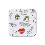 Abstract Fashion Background Suitable Fabric Printing Rubber Square Coaster (4 pack) Front