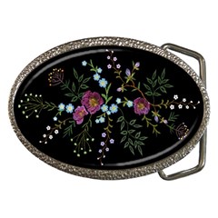 Embroidery Trend Floral Pattern Small Branches Herb Rose Belt Buckles by Ndabl3x