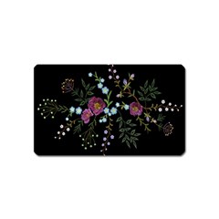 Embroidery Trend Floral Pattern Small Branches Herb Rose Magnet (name Card) by Ndabl3x