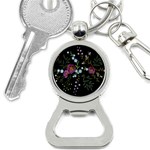 Embroidery Trend Floral Pattern Small Branches Herb Rose Bottle Opener Key Chain Front