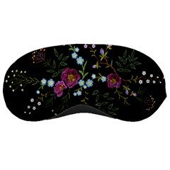 Embroidery Trend Floral Pattern Small Branches Herb Rose Sleep Mask by Ndabl3x