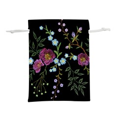 Embroidery Trend Floral Pattern Small Branches Herb Rose Lightweight Drawstring Pouch (m) by Ndabl3x