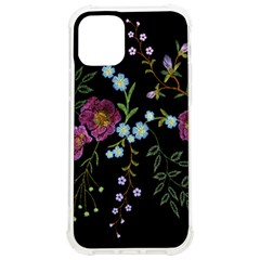 Embroidery Trend Floral Pattern Small Branches Herb Rose Iphone 12/12 Pro Tpu Uv Print Case by Ndabl3x