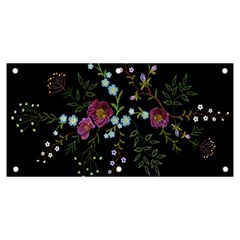 Embroidery Trend Floral Pattern Small Branches Herb Rose Banner And Sign 6  X 3  by Ndabl3x