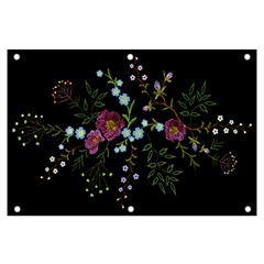 Embroidery Trend Floral Pattern Small Branches Herb Rose Banner And Sign 6  X 4  by Ndabl3x