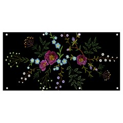 Embroidery Trend Floral Pattern Small Branches Herb Rose Banner And Sign 8  X 4  by Ndabl3x