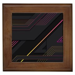 Gradient Geometric Shapes Dark Background Framed Tile by Ndabl3x