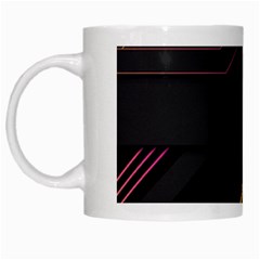 Gradient Geometric Shapes Dark Background White Mug by Ndabl3x