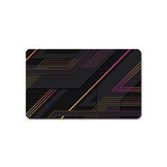 Gradient Geometric Shapes Dark Background Magnet (name Card) by Ndabl3x